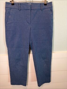 LOFT Blue Cropped Straight-Leg Pants